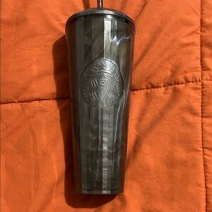 Starbucks Black Iridescent Striped Tumbler with Logo